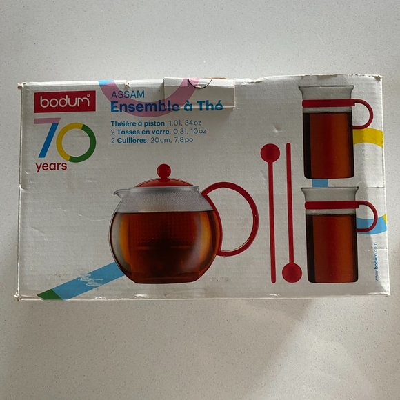 Bodum 70 Year Anniversary ASSAM Tea Set - Red - Picture 1 of 4